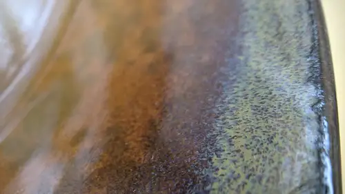 Handmade ceramic pottery: Amber Bowl Glaze Macro