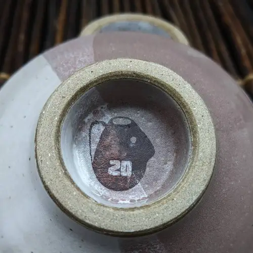 Handmade ceramic pottery: Amber Ribbed Bowl Overhead