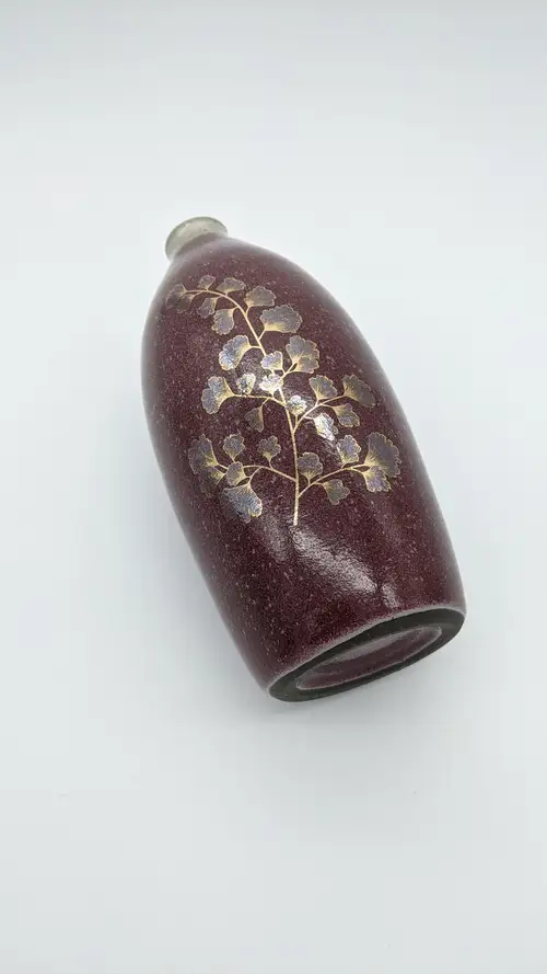 Handmade ceramic pottery: Bottle with Gold Transfer 2