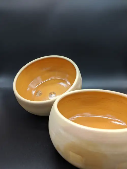 Handmade ceramic pottery: Cream Nesting Bowls Pair