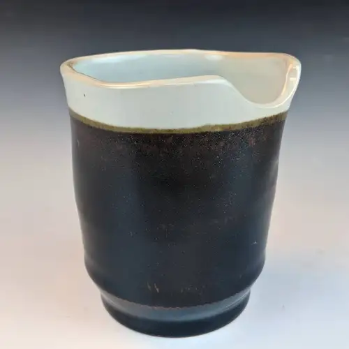 Handmade ceramic pottery: Dark Ocean Blue Pour Cup