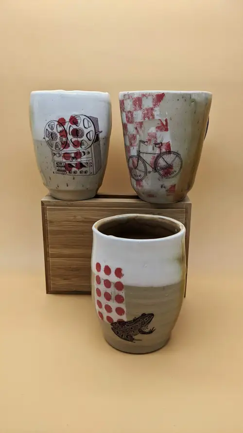 Handmade ceramic pottery: Dots n Transfers
