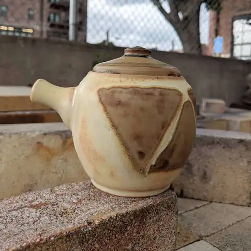 Handmade ceramic pottery: Faceted Teapot Outdoor Light