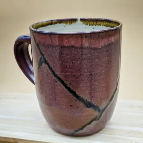 Handmade ceramic pottery: Fractured Red Mug