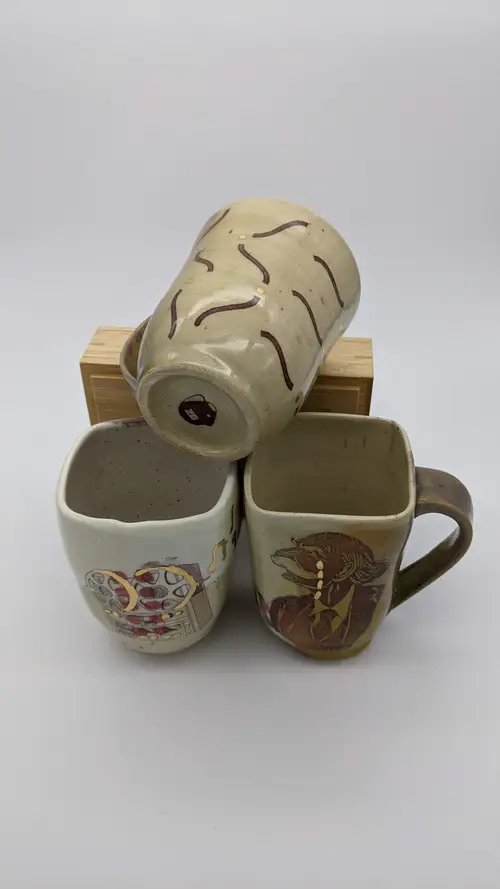 Handmade ceramic pottery: Gold Lustre Set