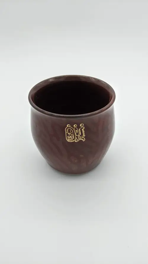 Handmade ceramic pottery: Gold Mayan Sipper