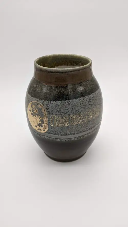 Handmade ceramic pottery: Gold Moon Vase