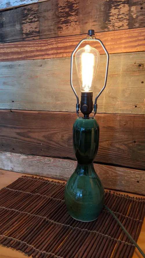 Handmade ceramic pottery: Green Lamp