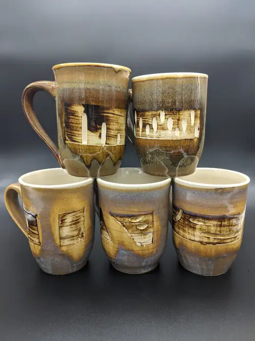 Handmade ceramic pottery: Landscape Mugs