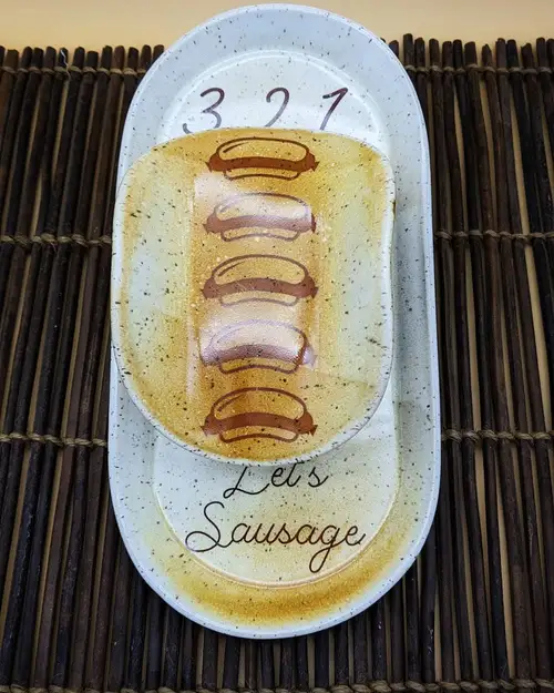 Handmade ceramic pottery: Mr.Sausage Tray