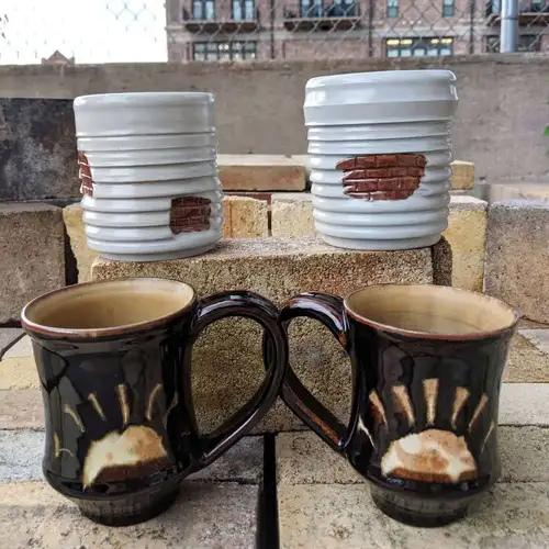 Handmade ceramic pottery: Mugs in the Kilnyard
