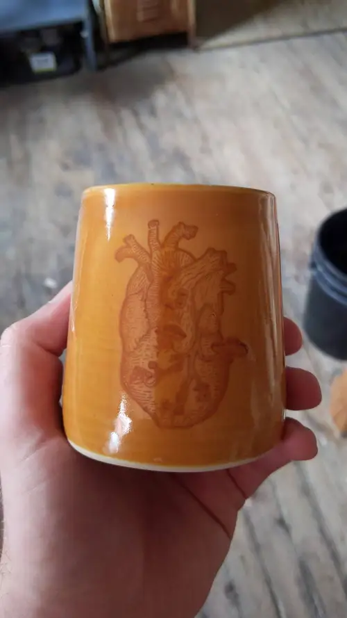 Handmade ceramic pottery: Orange Sipper Collab (Raquel Hung)