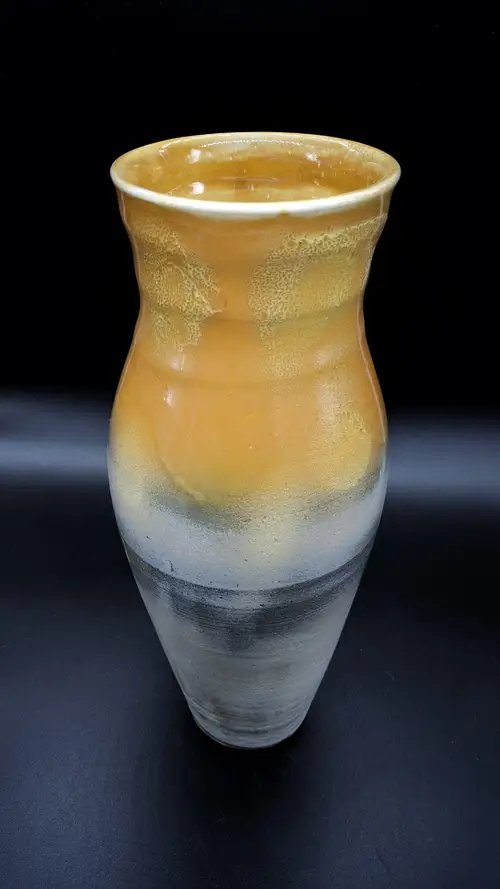 Handmade ceramic pottery: Orange to Black Vase