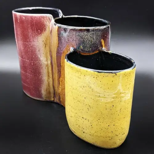 Handmade ceramic pottery: Organic Fused Vases