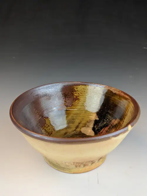 Handmade ceramic pottery: Painted Honey Bowl Interior View