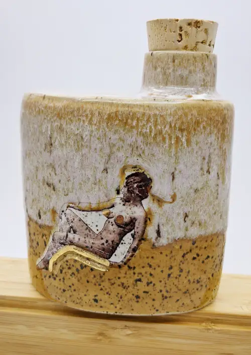 Handmade ceramic pottery: Pink Bowl Interior Glaze