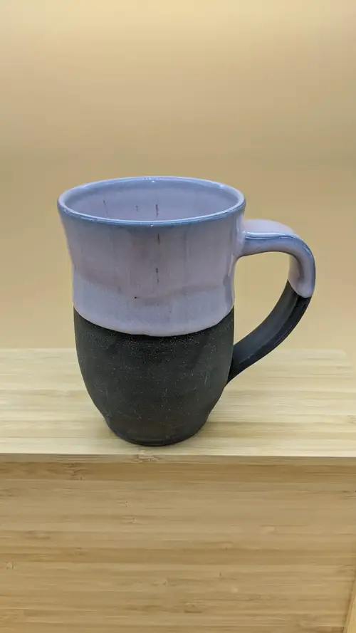 Handmade ceramic pottery: Pink Glaze on Black BMIX Mug 2