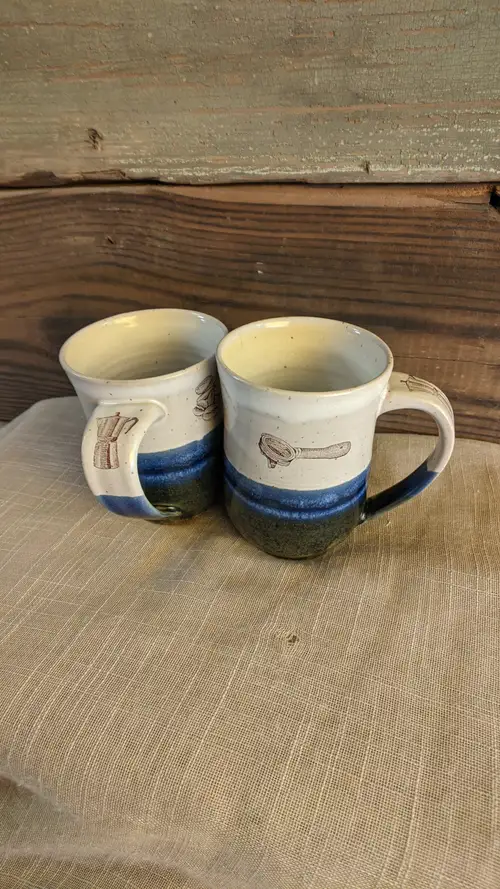 Handmade ceramic pottery: Portafilter Pair
