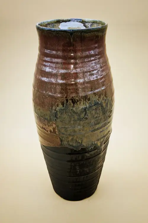 Handmade ceramic pottery: Purple Green Anatomical Mug