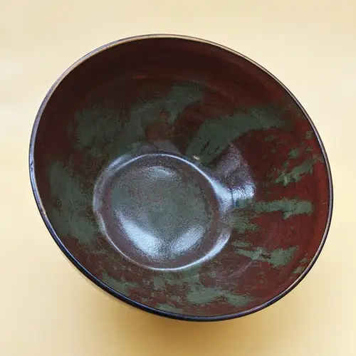 Handmade ceramic pottery: Purple Green Bowl Interior