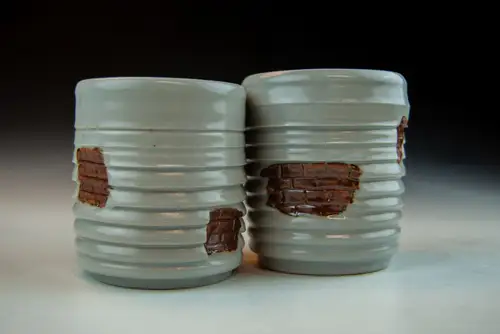 Handmade ceramic pottery: Ribbed Cups