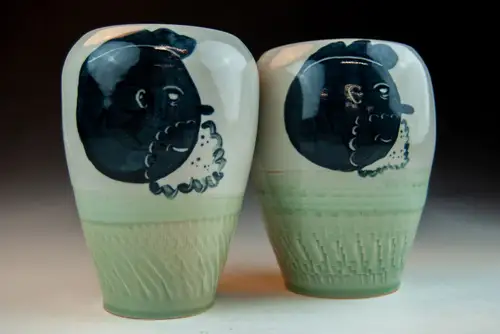 Handmade ceramic pottery: Self Portrait Vase