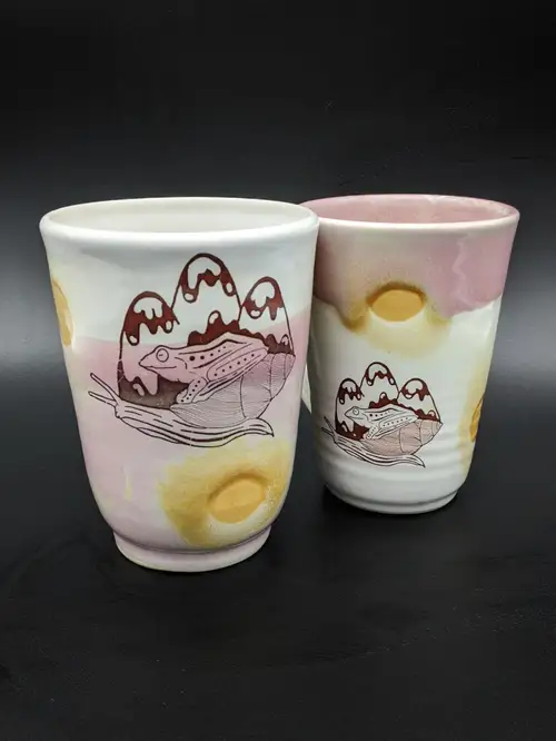 Handmade ceramic pottery: Snail Mugs Collab (Raquel Hung)