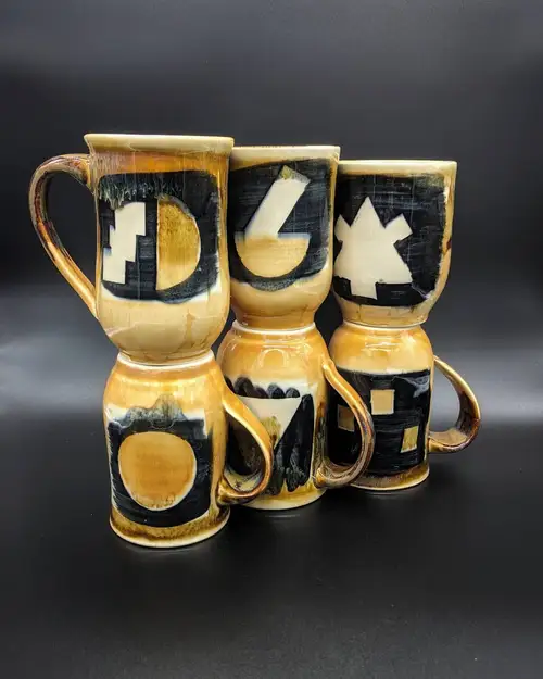 Handmade ceramic pottery: Symbol Mugs