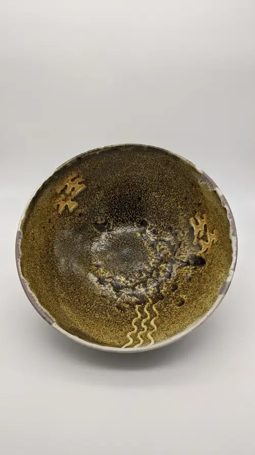 Handmade ceramic pottery: Textured Chunky Glazed Bowl