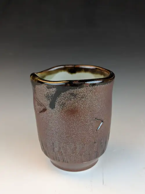Handmade ceramic pottery: Textured Earth Mug Carved