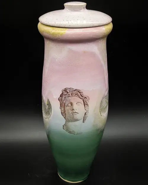 Handmade ceramic pottery: Vaporwave Jar