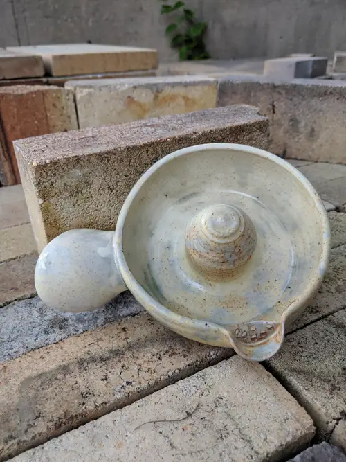 Handmade ceramic pottery: White Lidded Jar Cork Top